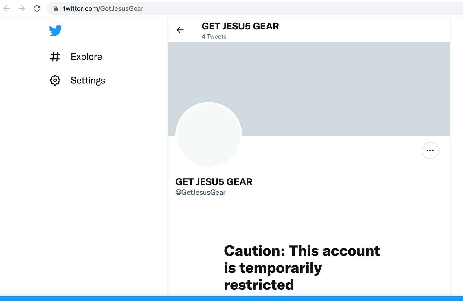 Why did Twitter suspend Get JESU5 Gear?