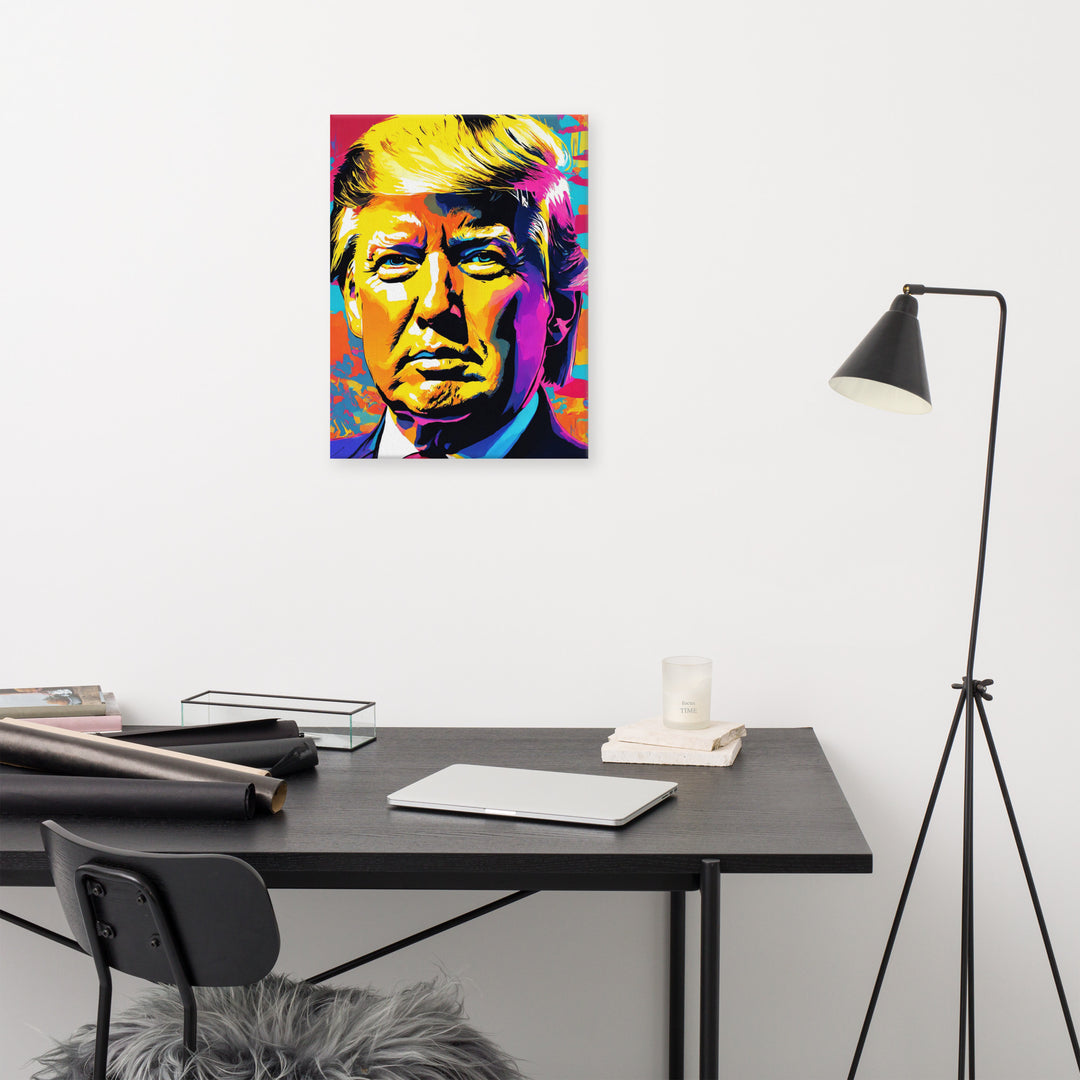 Arte de Donald Trump, retrato de Trump, arte moderna patriótica, arte de Andy Warhol Trump, tela moderna de Trump, arte de parede pronta para pendurar