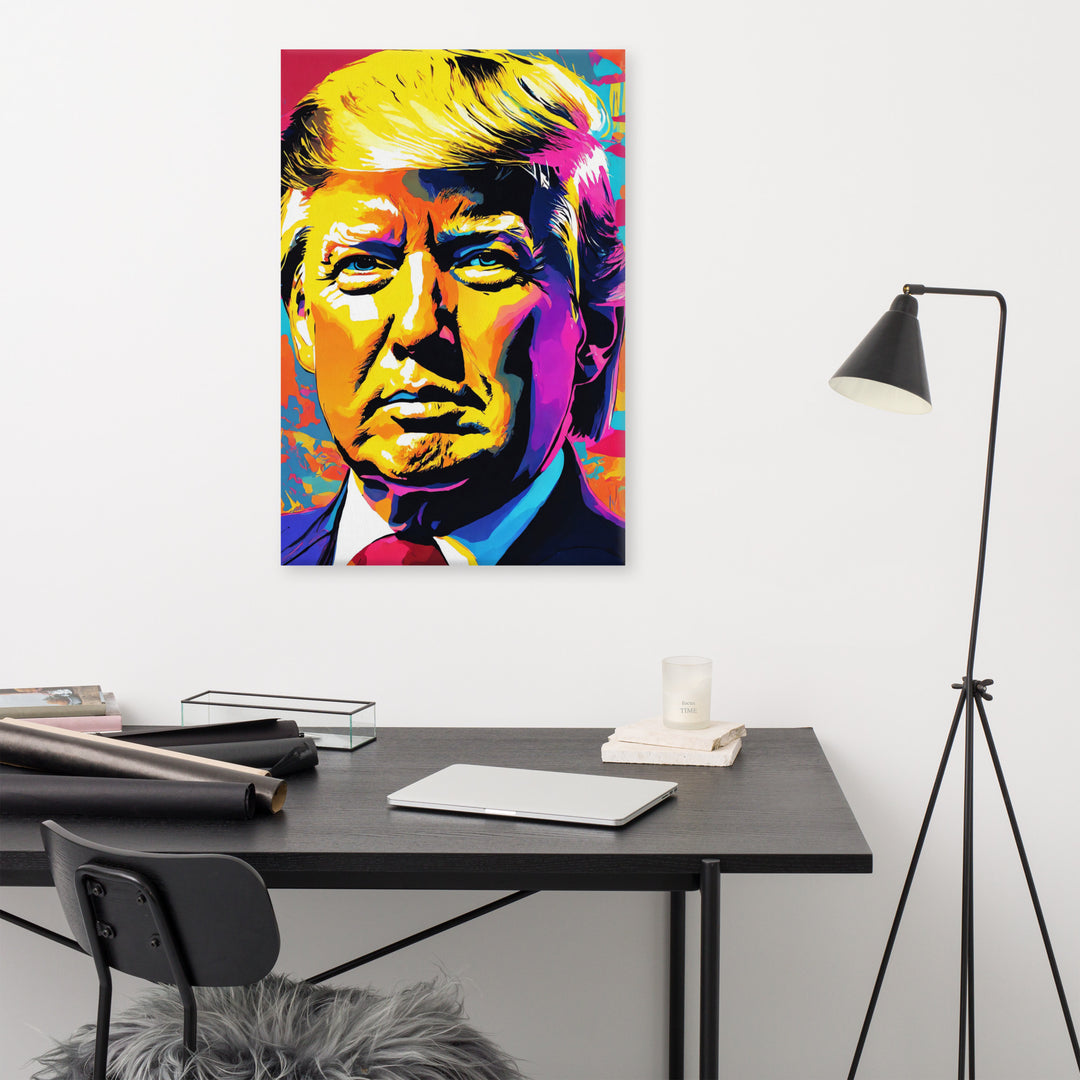 Arte de Donald Trump, retrato de Trump, arte moderna patriótica, arte de Andy Warhol Trump, tela moderna de Trump, arte de parede pronta para pendurar