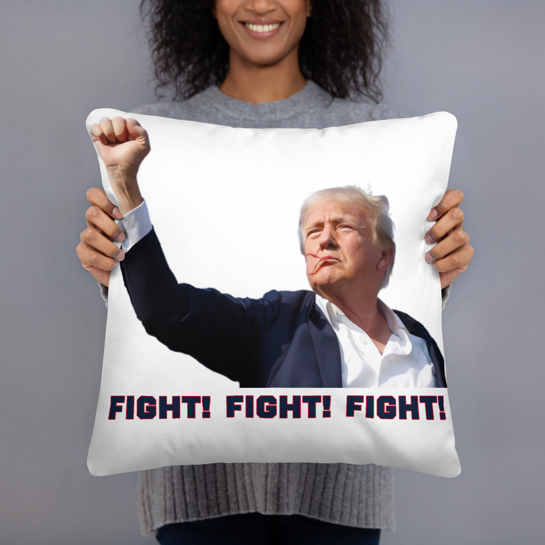 Donald Trump Pillow, White, Trump Fight Pillow, Trump Throw Pillow, Trump Decor, Trump Gift