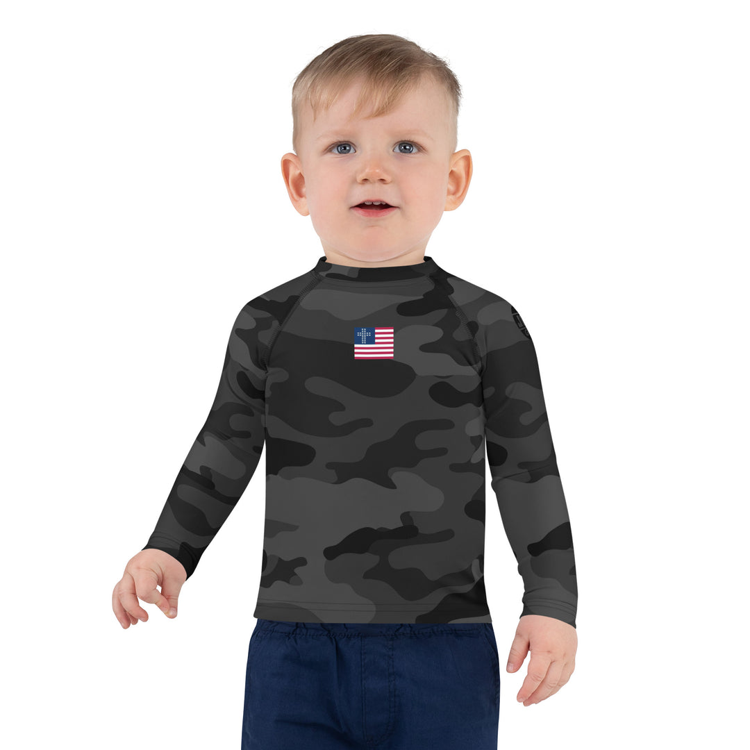 Kids Rash Guard - Black Camo 2.0