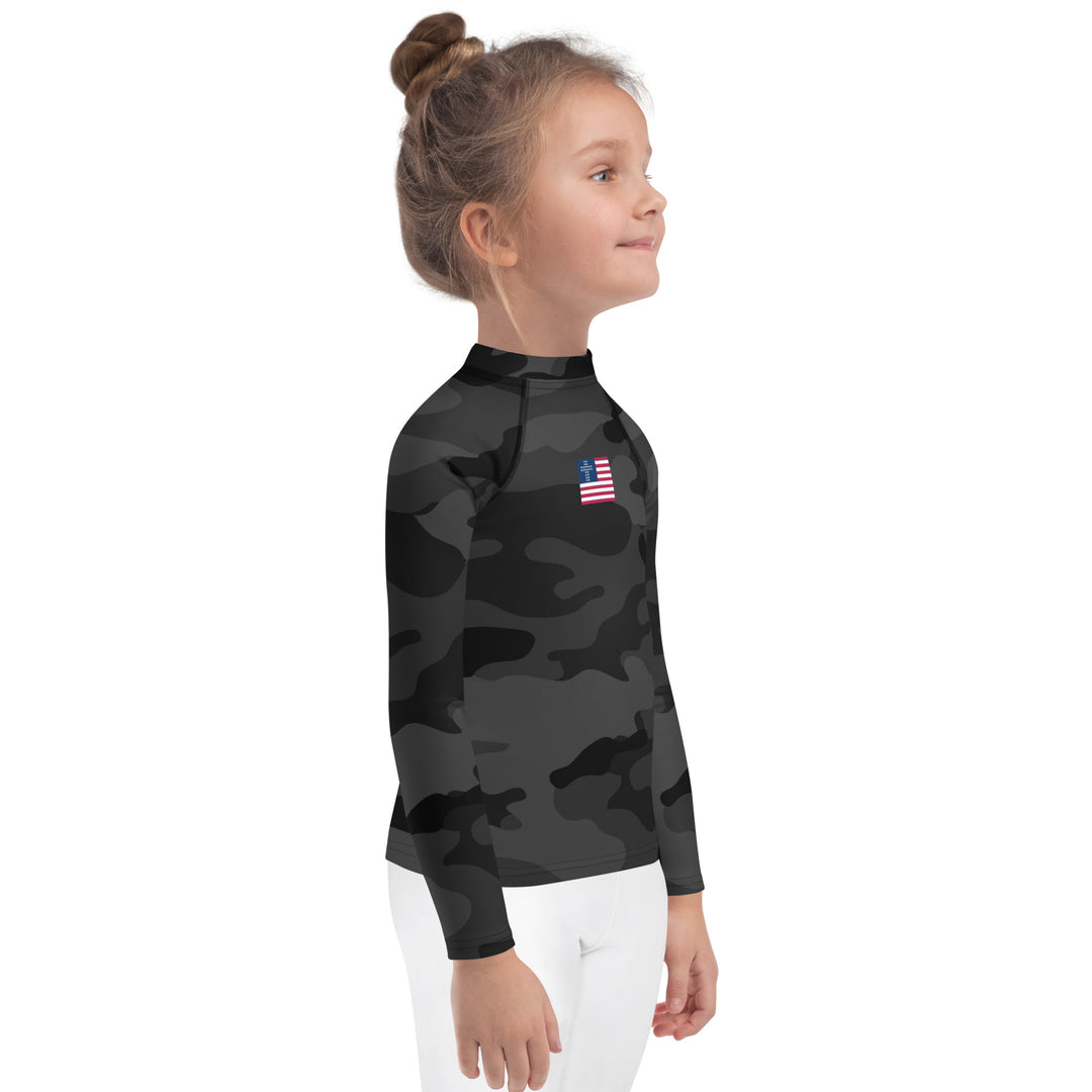 Kids Rash Guard - Black Camo 2.0