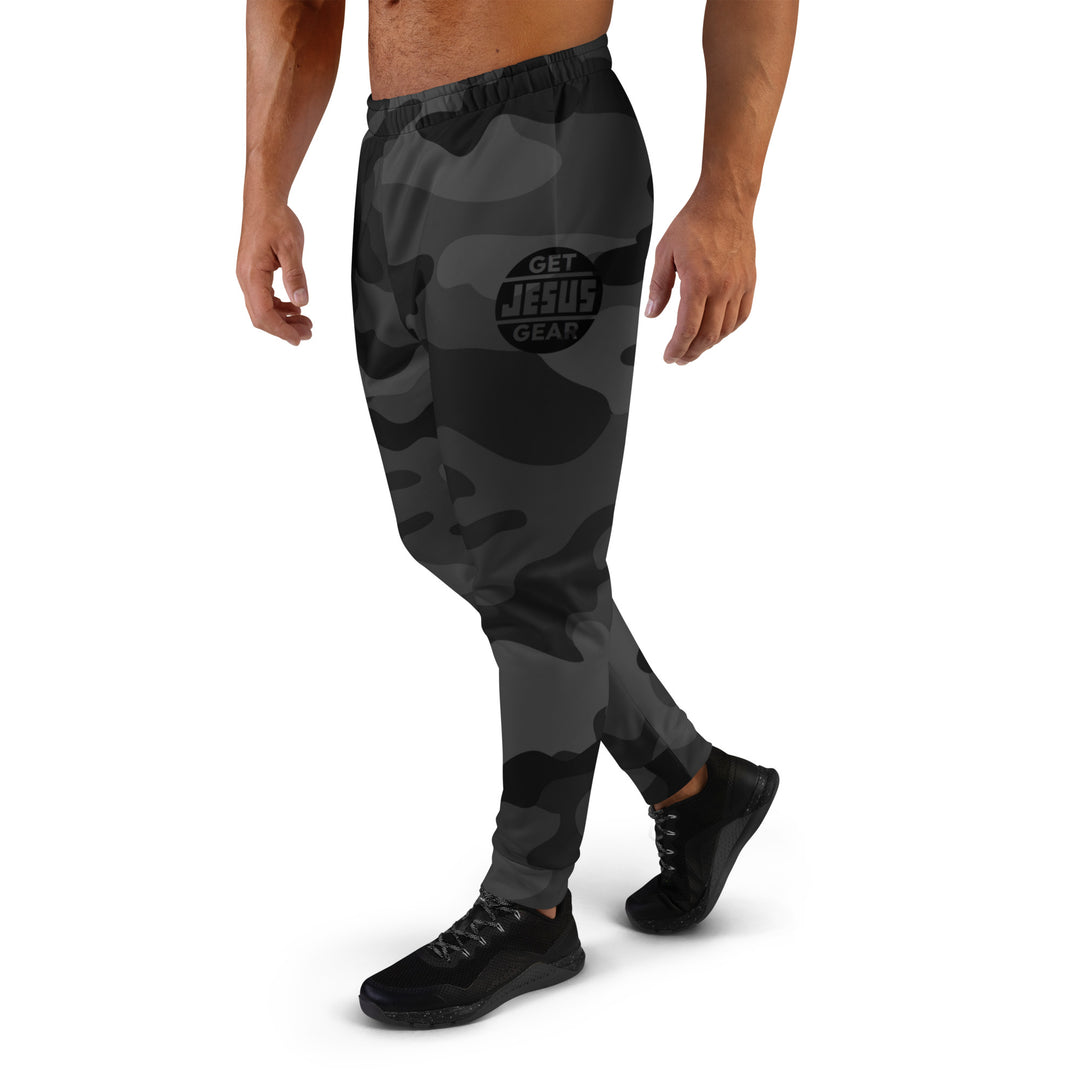 Mens Patriotic Sweatpants Joggers - Black Camo 2.0