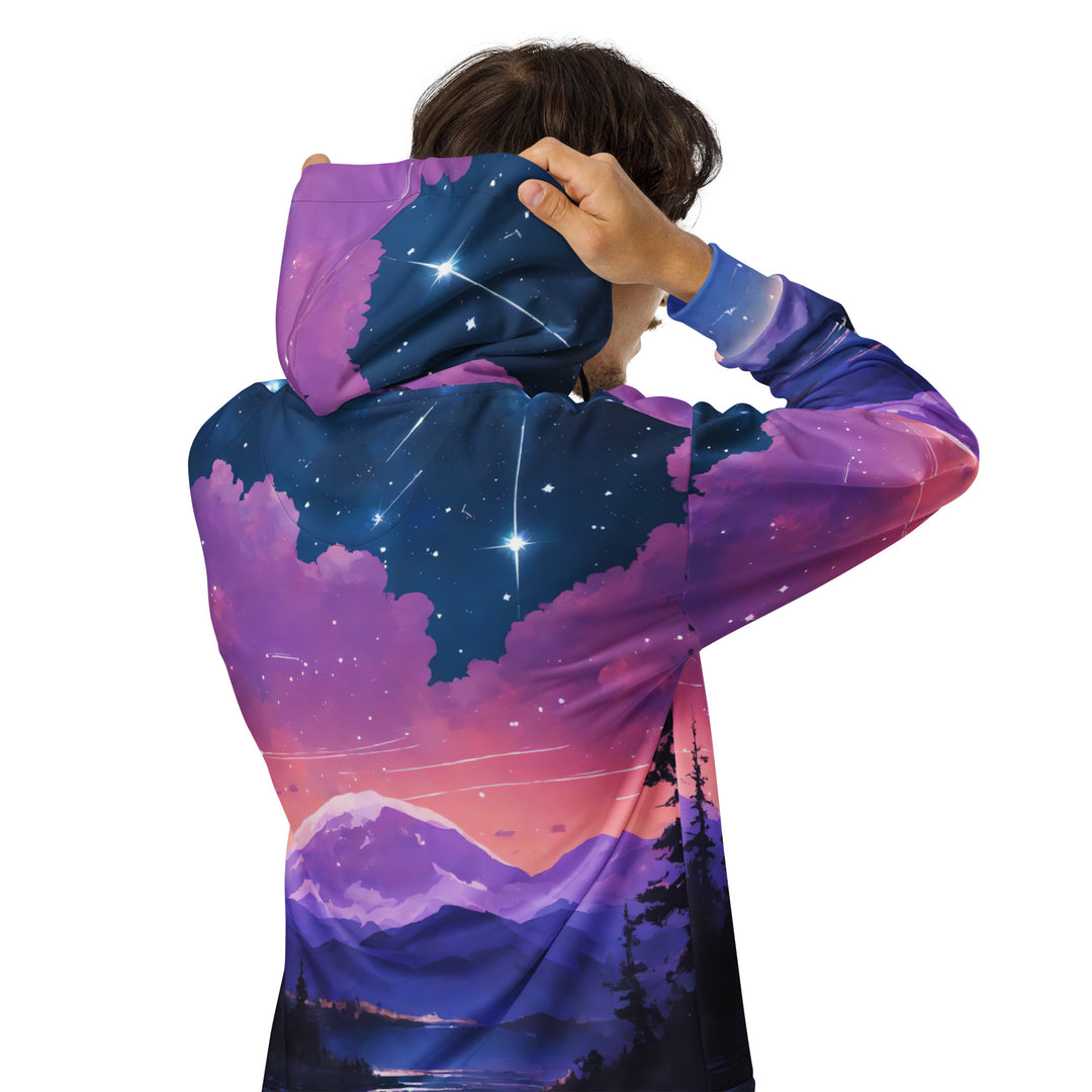 Panoramic Zip Hoodie - Starry Mountain Lake