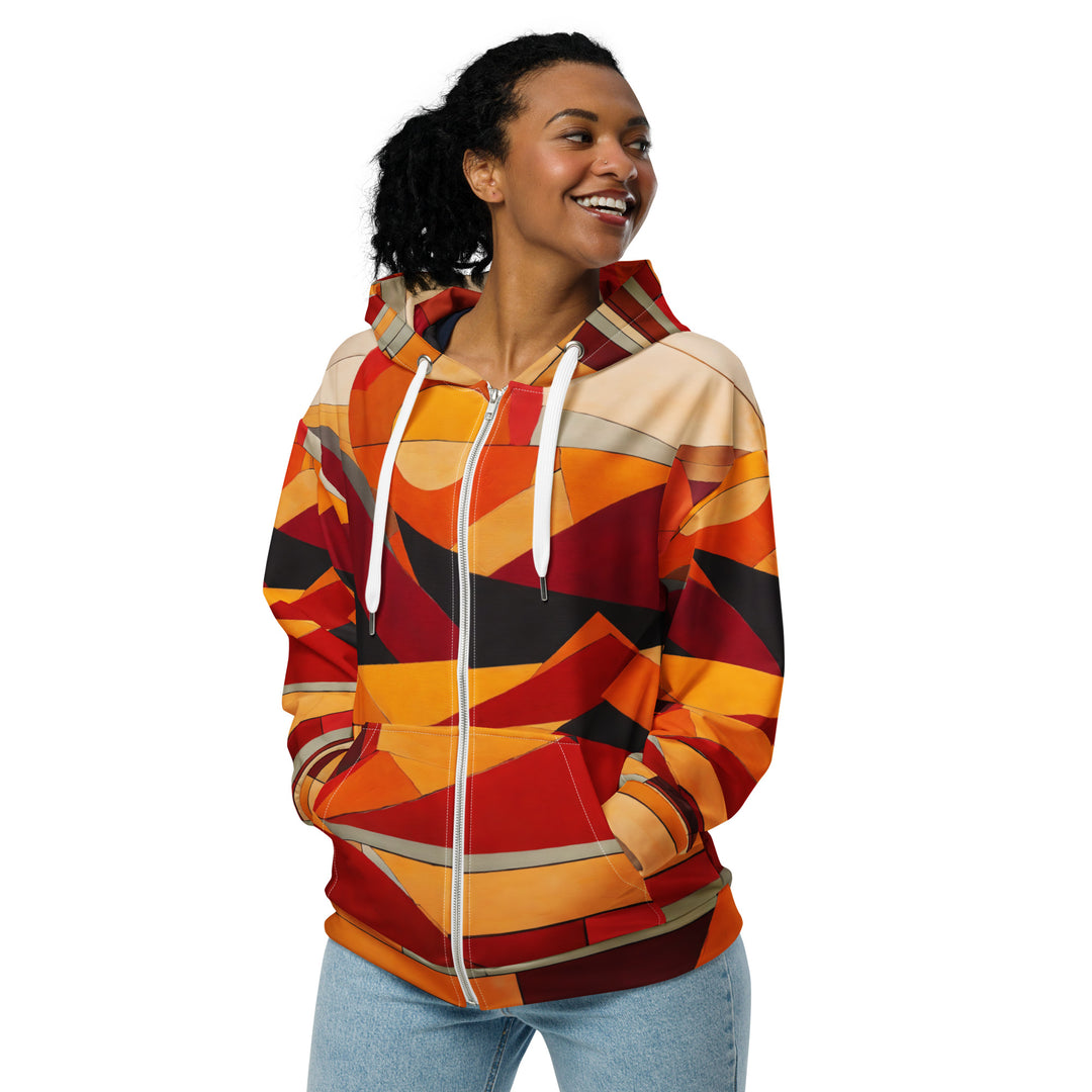 Panoramic Zip Hoodie - Southwestern Sunrise