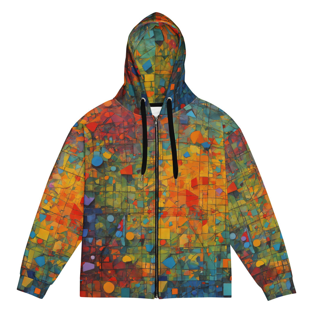 Panoramic Zip Hoodie - Mosaic Rainbow