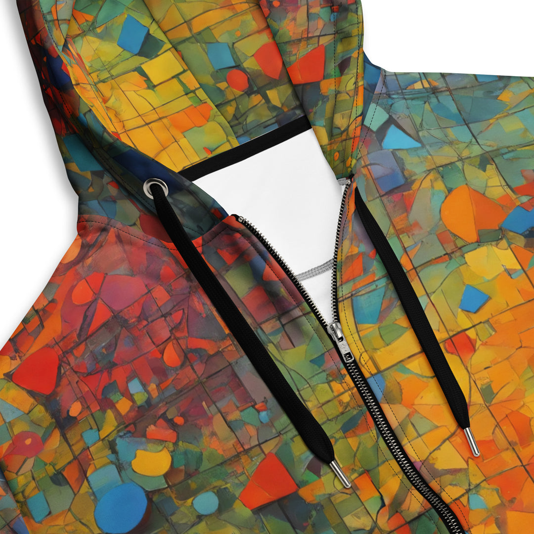 Panoramic Zip Hoodie - Mosaic Rainbow