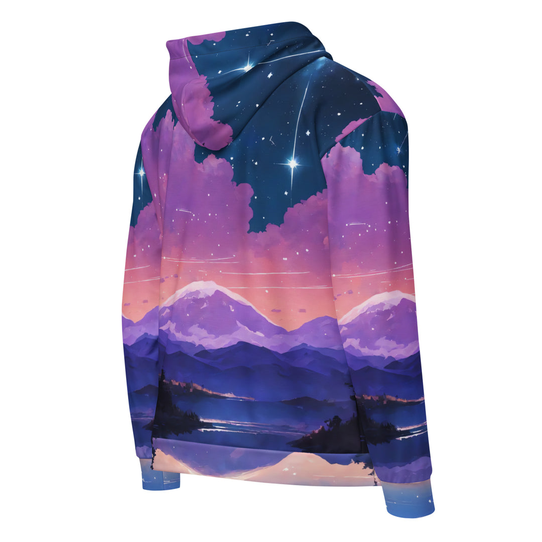 Panoramic Zip Hoodie - Starry Mountain Lake