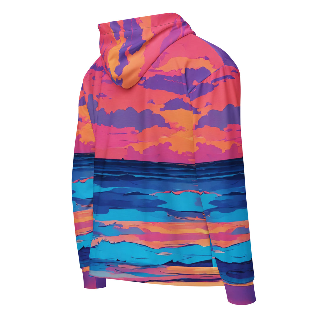 Panoramic Zip Hoodie - Ocean Sunset