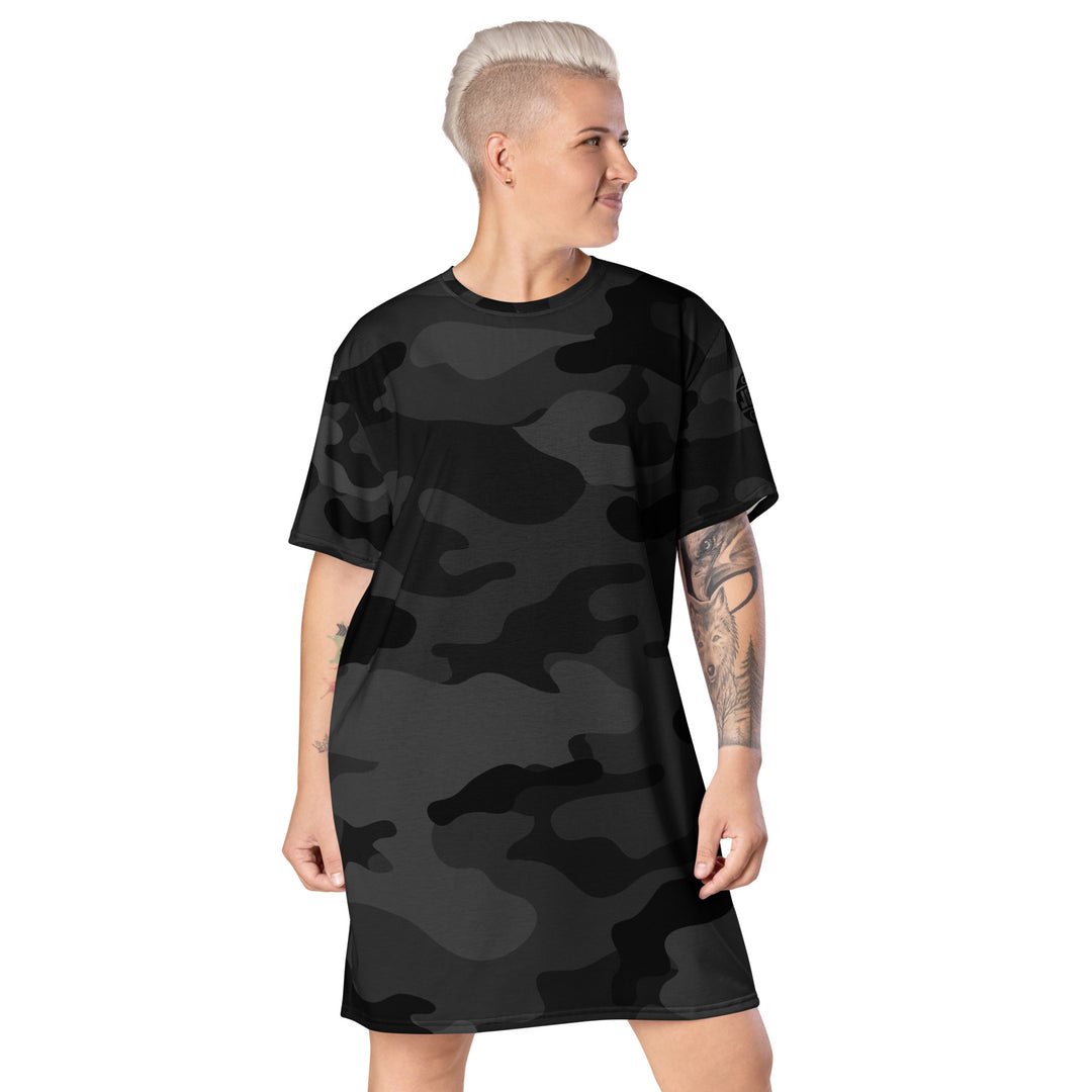 Cross & Stripes, T-Shirt Dress, Black Camo 2.0, Christian, USA, Long Tees, Front