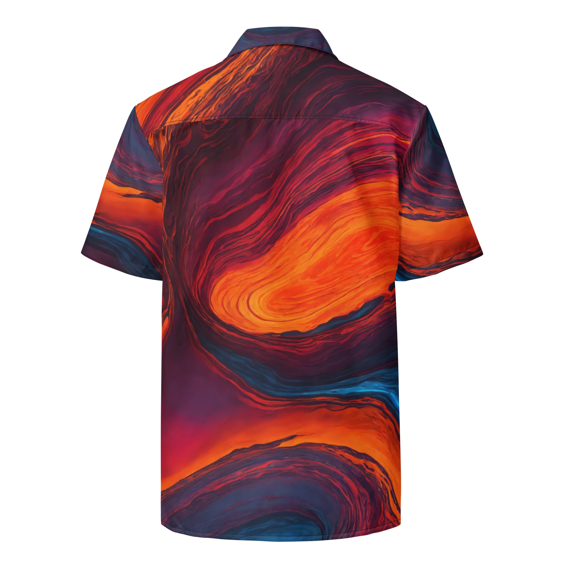 Scenic Shirt, Lava Water, Panoramic Button Shirt, Hawaiian Shirt, Back