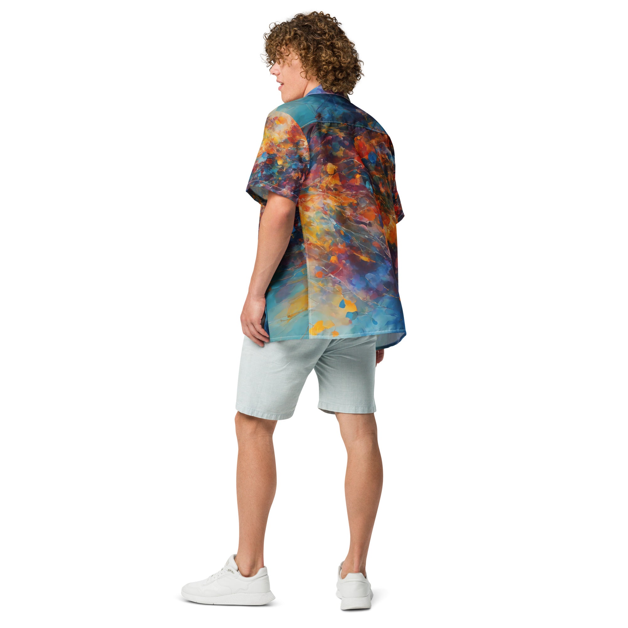 Scenic Shirt, Let There Be Light, Panoramic Button Shirt, Hawaiian Shirt, Man Back