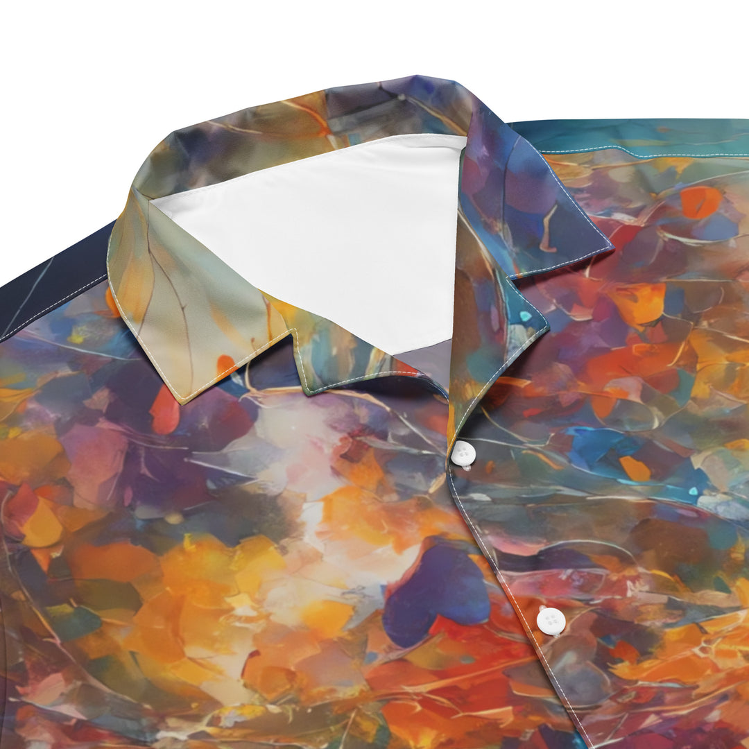 Scenic Shirt, Let There Be Light, Panoramic Button Shirt, Hawaiian Shirt, Collar