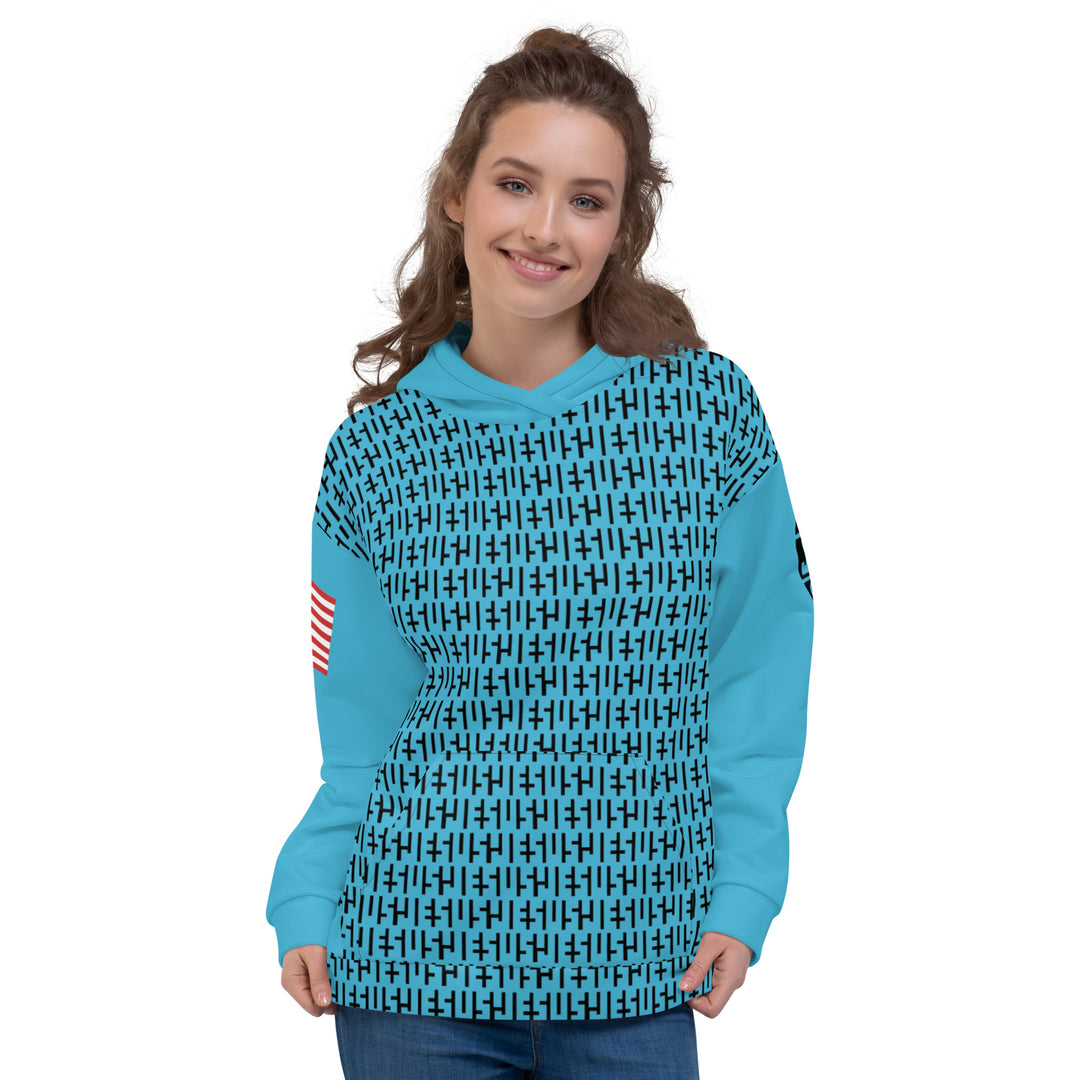 Sudadera con capucha JESÚS - Azul y Negro INFINITY 2.0