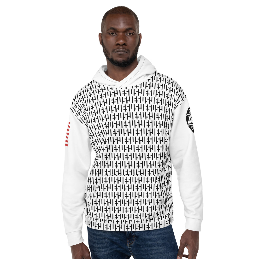 Sudadera con capucha JESUS ​​- Blanco y Negro INFINITY 2.0