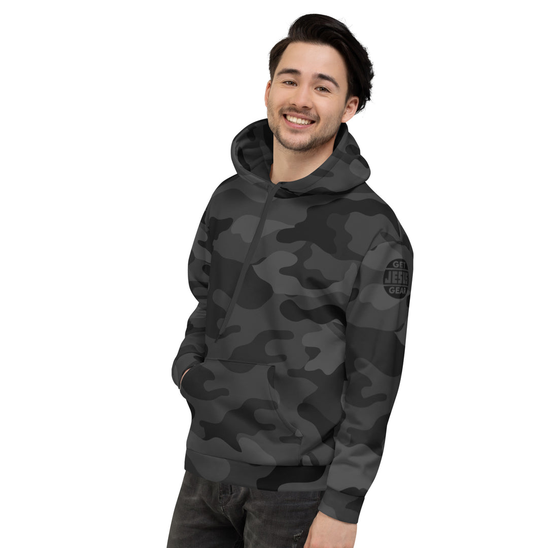 Sudadera con capucha de rayas y cruces - Camuflaje negro INFINITY 2.0