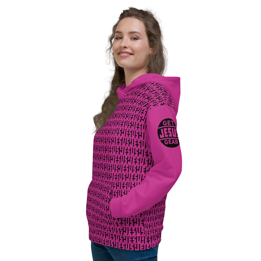 Sudadera con capucha JESÚS - Rosa y Negro INFINITY 2.0