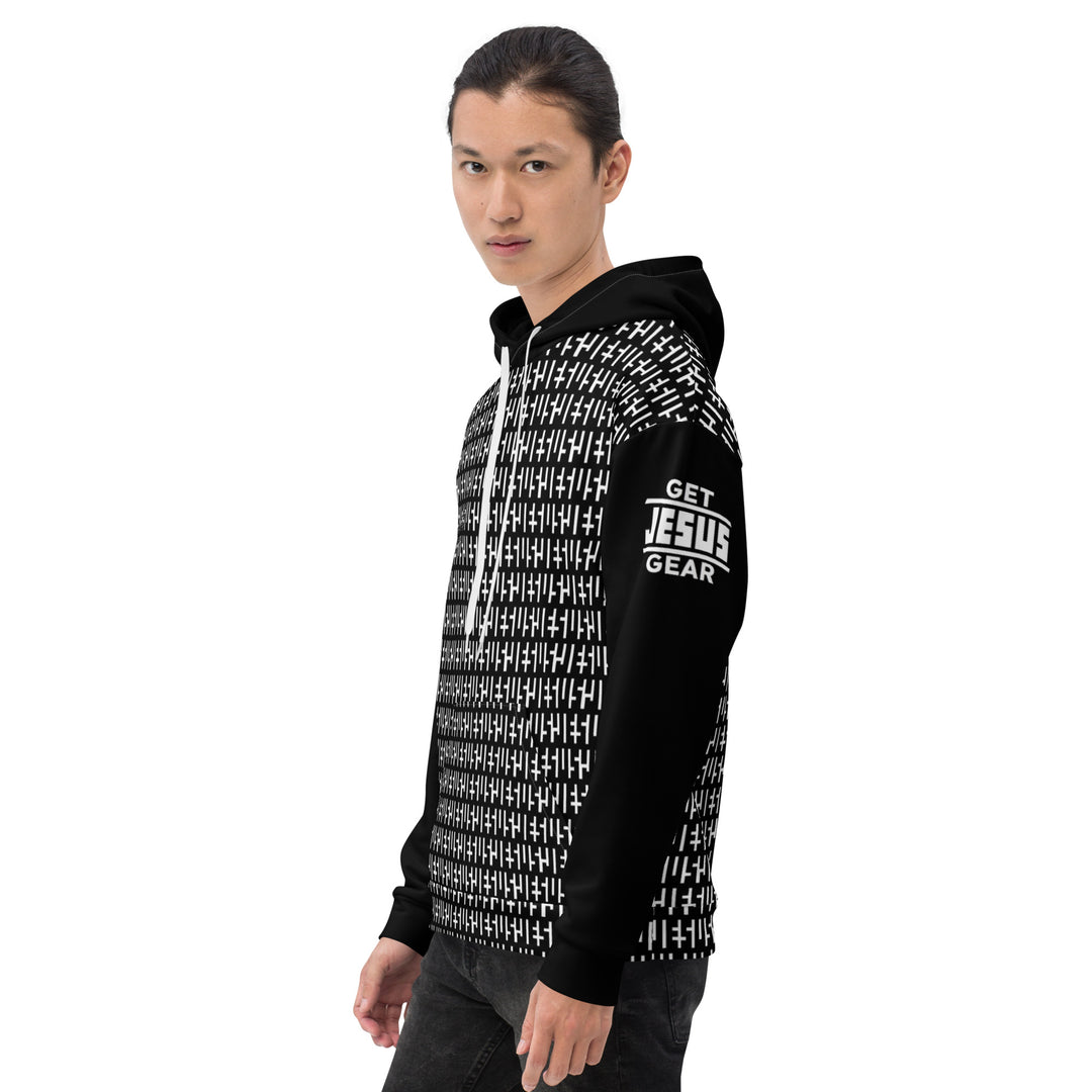 Sudadera con capucha JESÚS - Blanco y negro INFINITY 2.0