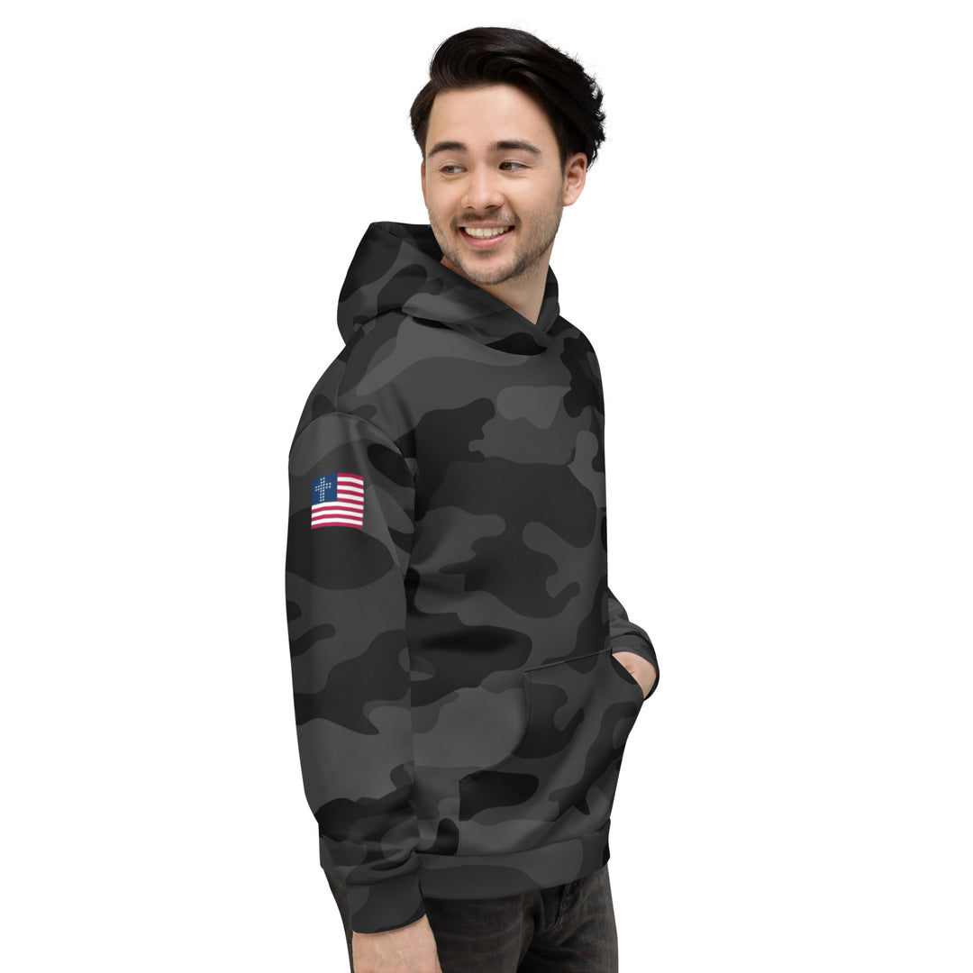 Cross & Stripes Hoodie - Black Camo INFINITY 2.0