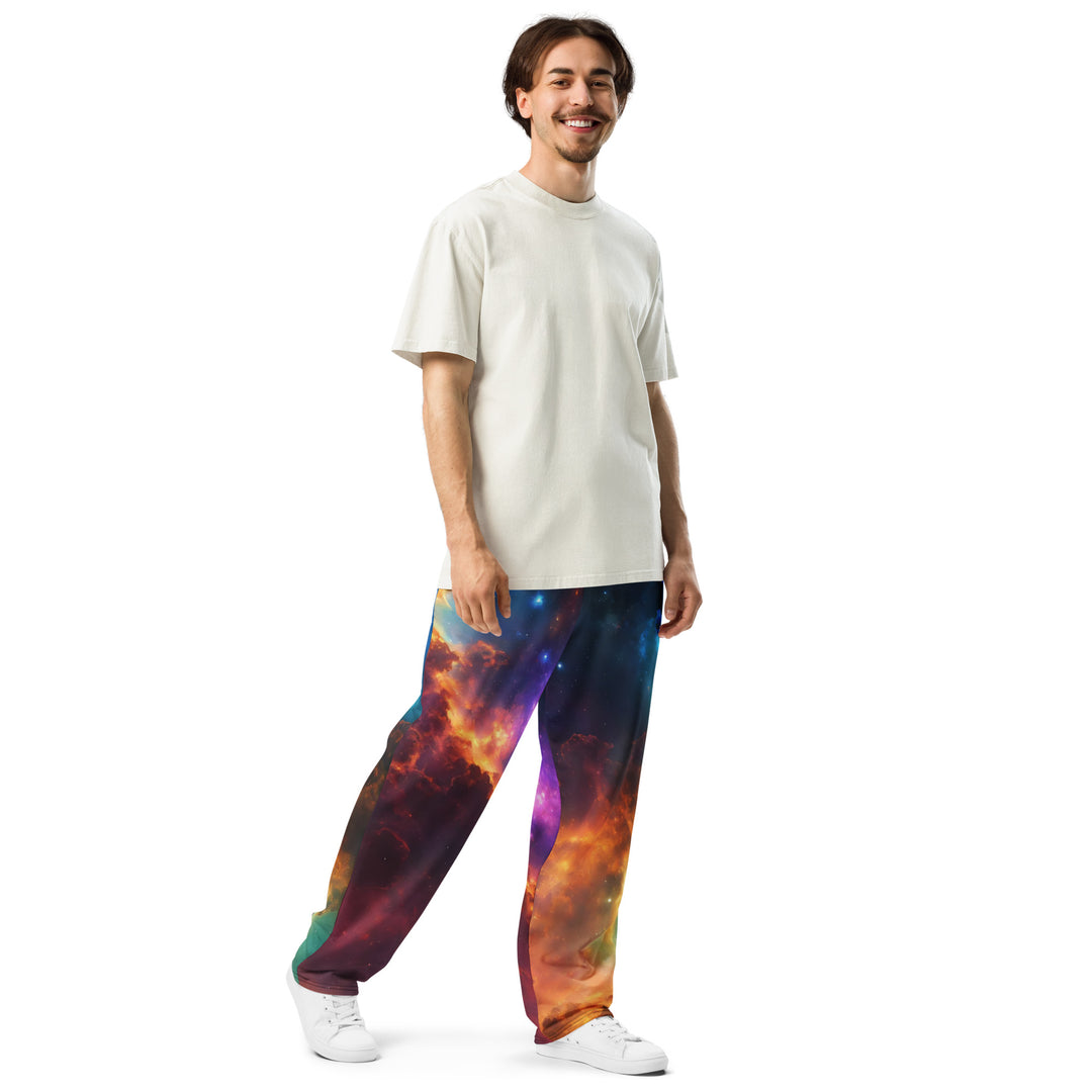 Unisex Wide-Leg Joggers - Galactic Cosmos