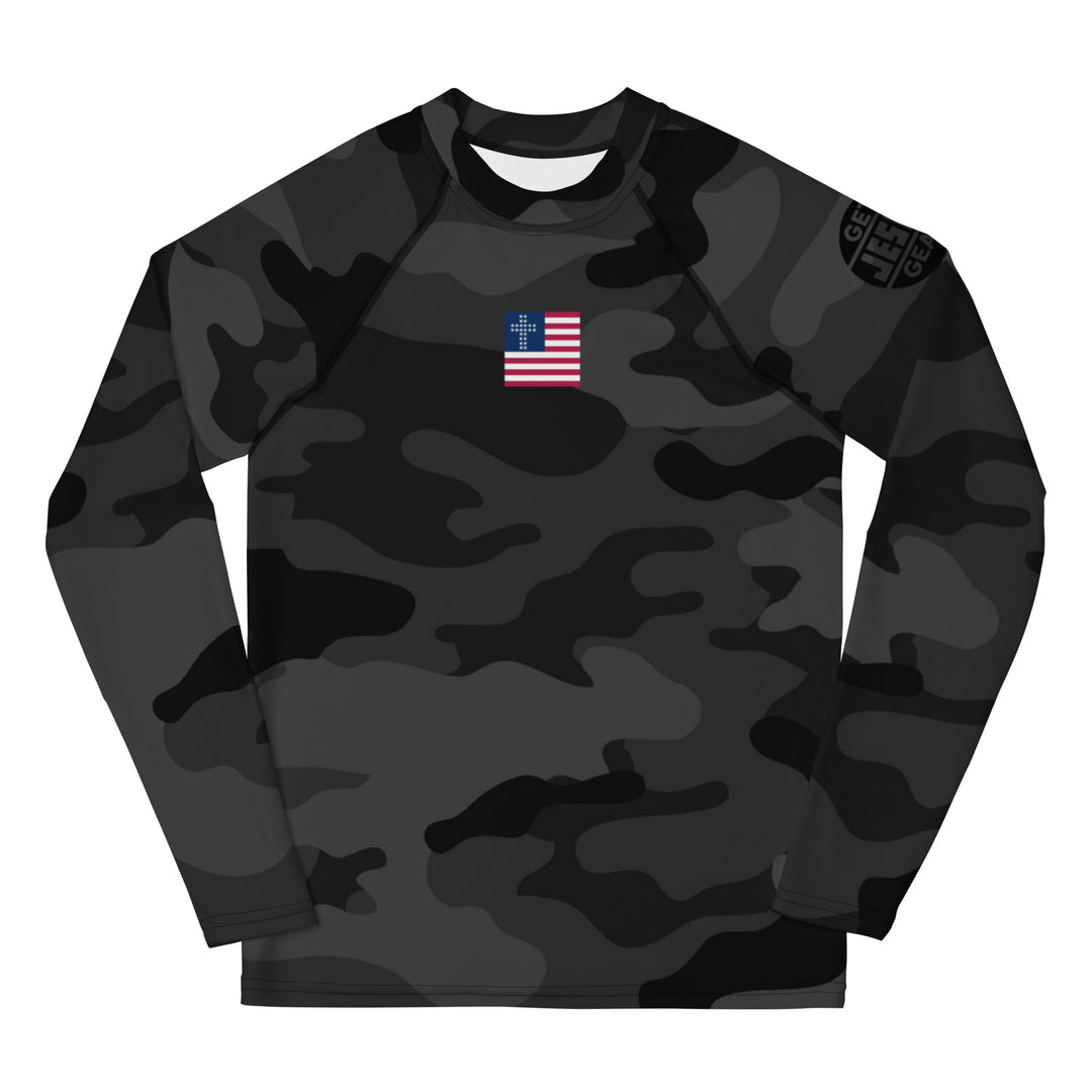 Youth Rash Guard - Black Camo 2.0