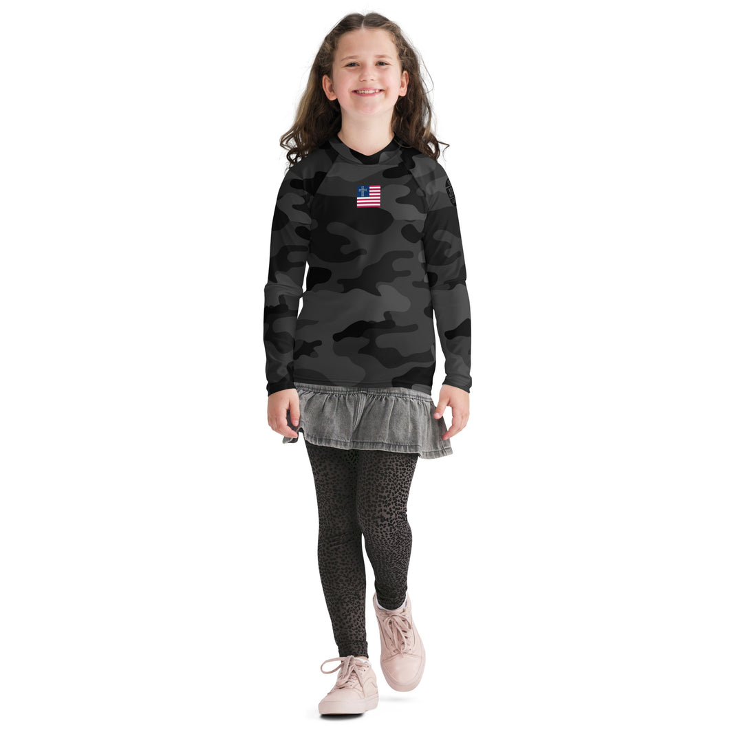 Youth Rash Guard - Black Camo 2.0