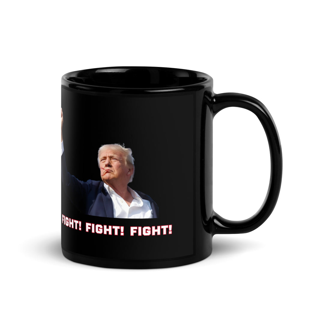 Donald Trump Black Coffee Mug, Trump Fighting Fist, Trump Shooting, Donald Trump Shot, Trump Rally Shooting, Fight Fight Fight