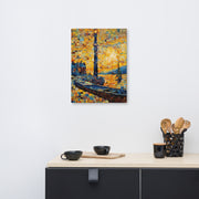 Van Gogh Boat at Dock, Mosaic Art, Lost Artwork, Vincent Van Gogh Canvas