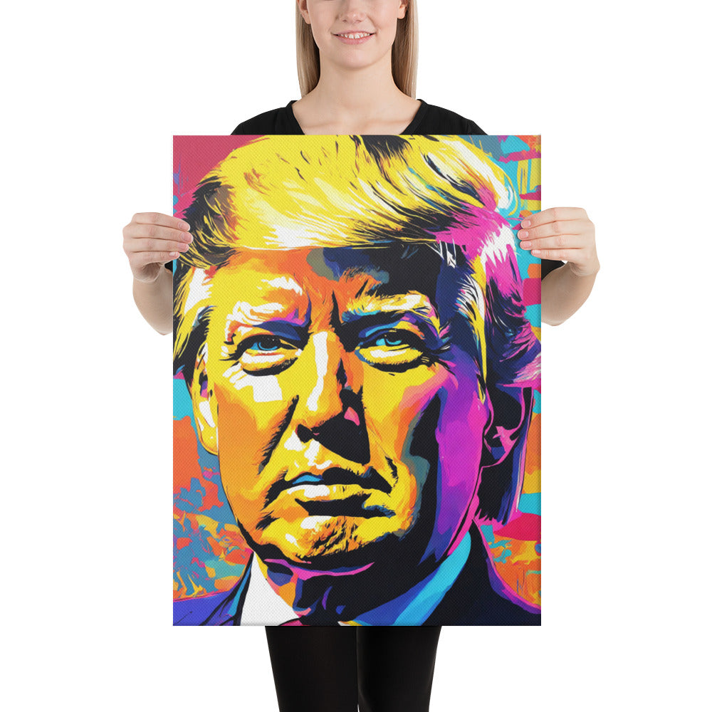 Arte de Donald Trump, retrato de Trump, arte moderna patriótica, arte de Andy Warhol Trump, tela moderna de Trump, arte de parede pronta para pendurar