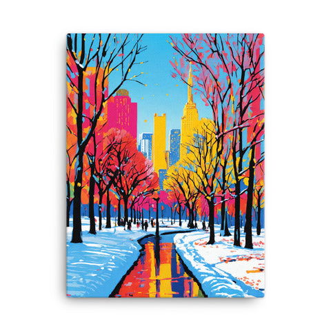 Central Park, New York City Canvas Wall Art, Modern Wall Art, New York Canvas Wall Art, Andy Warhol Wall Art, Winter Canvas Wall Art