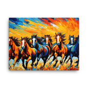 Horses Van Gogh, Wild Broncos Art, Running Horses Artwork, Van Gogh Canvas