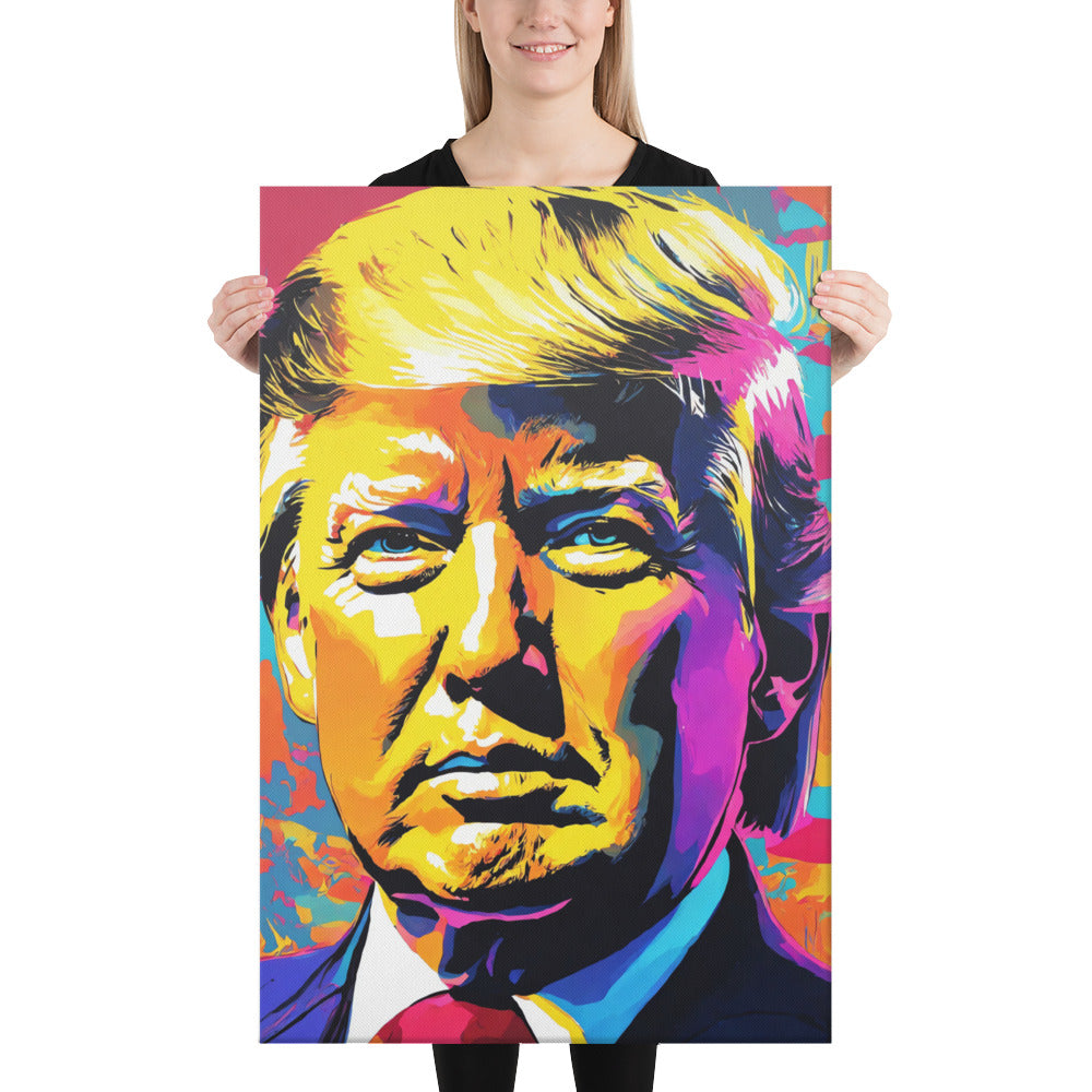 Arte de Donald Trump, retrato de Trump, arte moderno patriótico, arte de Andy Warhol Trump, lienzo moderno de Trump, arte de pared listo para colgar