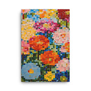 Claude Monet Wall Art, Vintage Floral Wall Art, Monet Wall Art, Mosaic Poster Canvas Picture Printing  Decoration for Living Room Bedroom