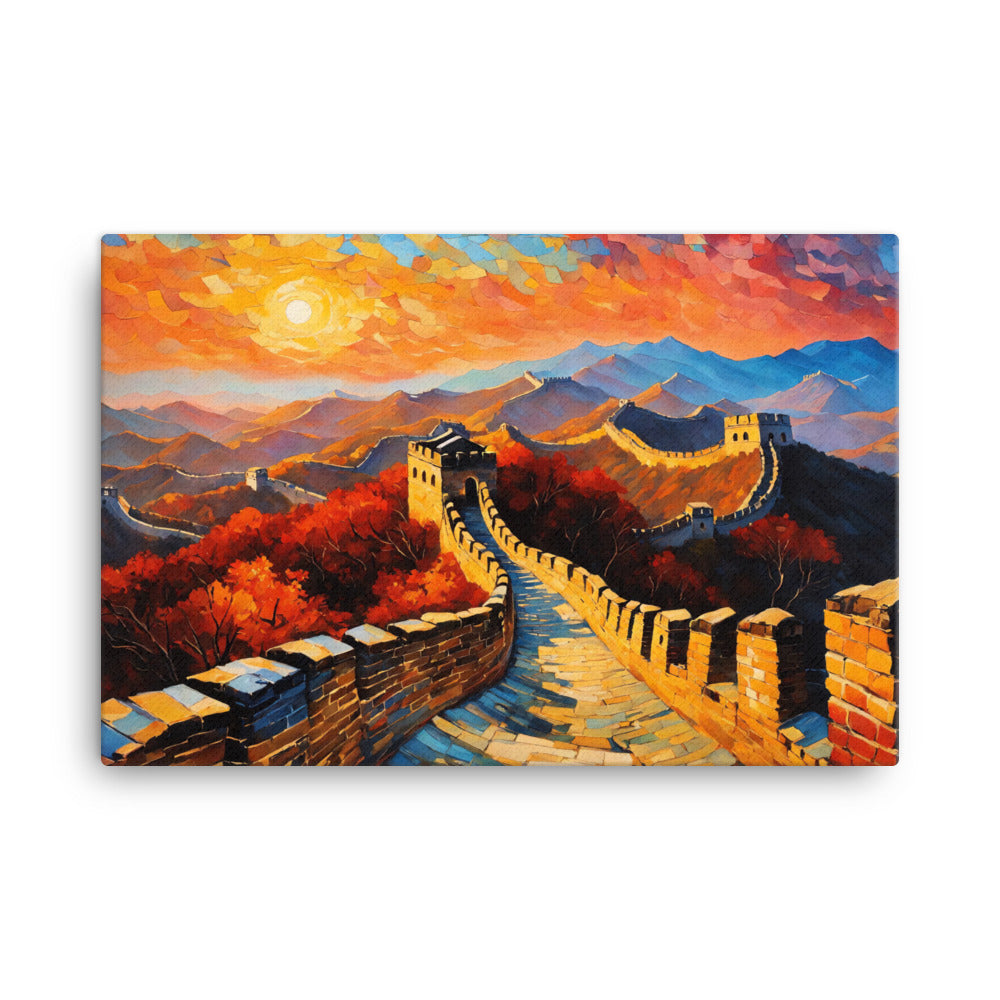 Vintage Van Gogh Great Wall of China, Lost Artwork, Vincent Van Gogh Canvas