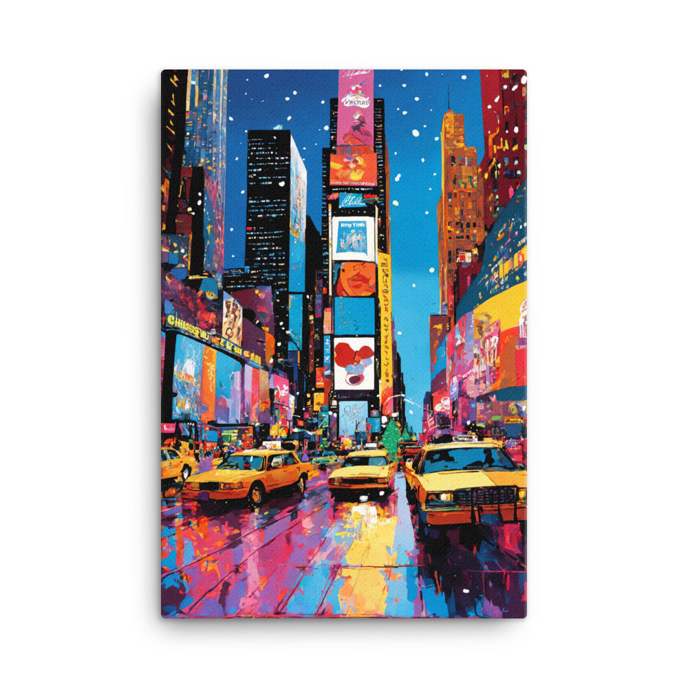 Times Square, arte de parede em tela de Nova York, arte de parede moderna, arte de parede em tela de Nova York, arte de parede de cidade, arte de parede em tela, arte de parede colorida