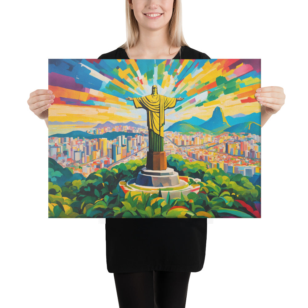 Vintage Christ The Redeemer Art, Statue In Rio De Janeiro, Poster, Canvas, Picture, Printing, Art, Christian, Wall Art, Decoration for Living Room, Bedroom, Home