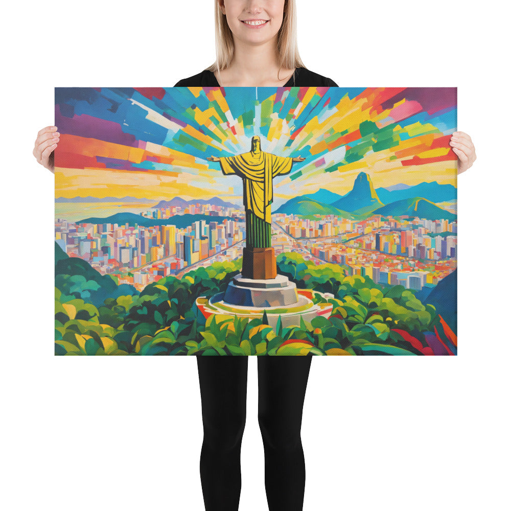 Vintage Christ The Redeemer Art, Statue In Rio De Janeiro, Poster, Canvas, Picture, Printing, Art, Christian, Wall Art, Decoration for Living Room, Bedroom, Home