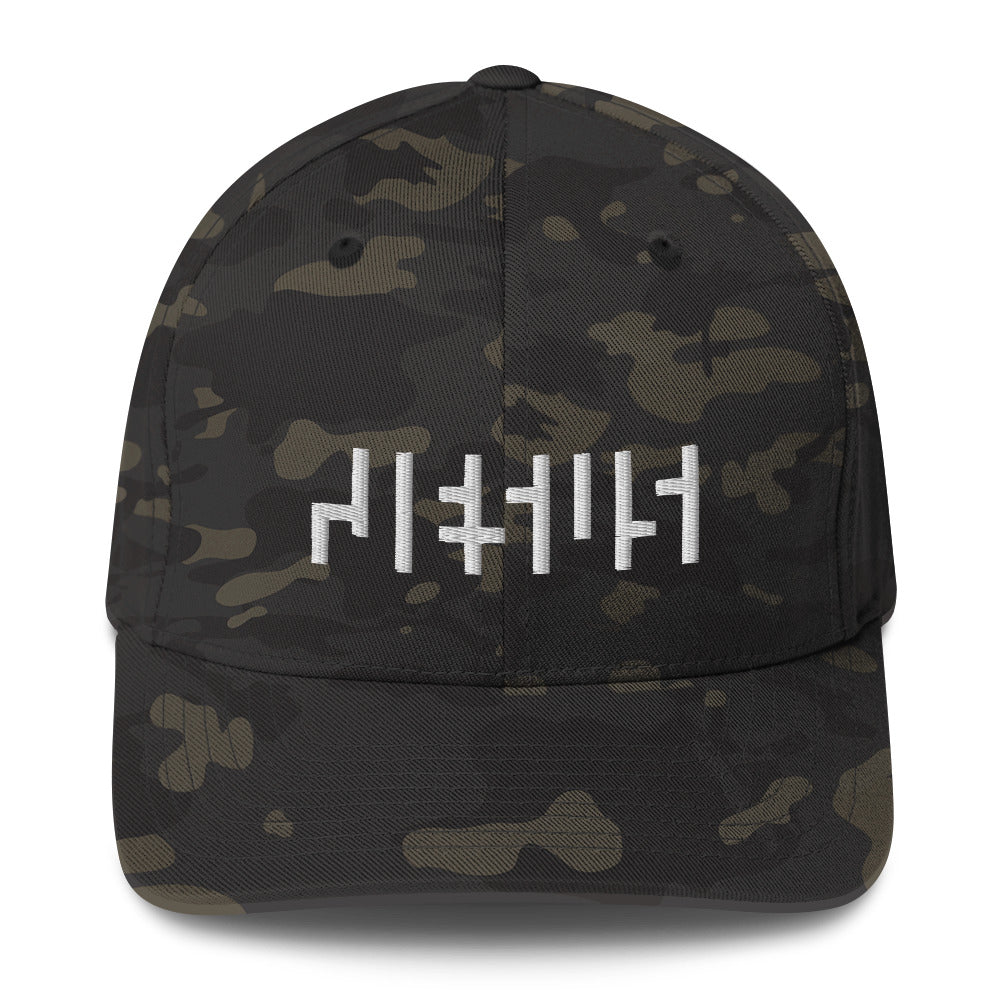 Multicam Black JESUS Hat, Structured Baseball Cap, Christian Baseball Hats, White Embroidery, JESUS Fitted Hats