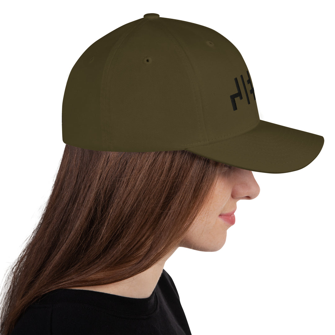 Olive Green  JESUS Hat, Structured Baseball Cap, Christian Baseball Hats, Black Embroidery, JESUS Fitted Hats, Side