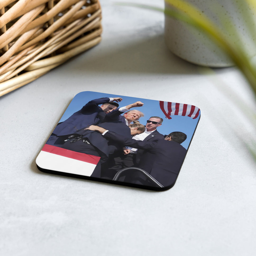 Donald Trump Coaster, Trump Shooting, Shot, Fist, Fight, President, Coffee, Mug, Drink, Decor