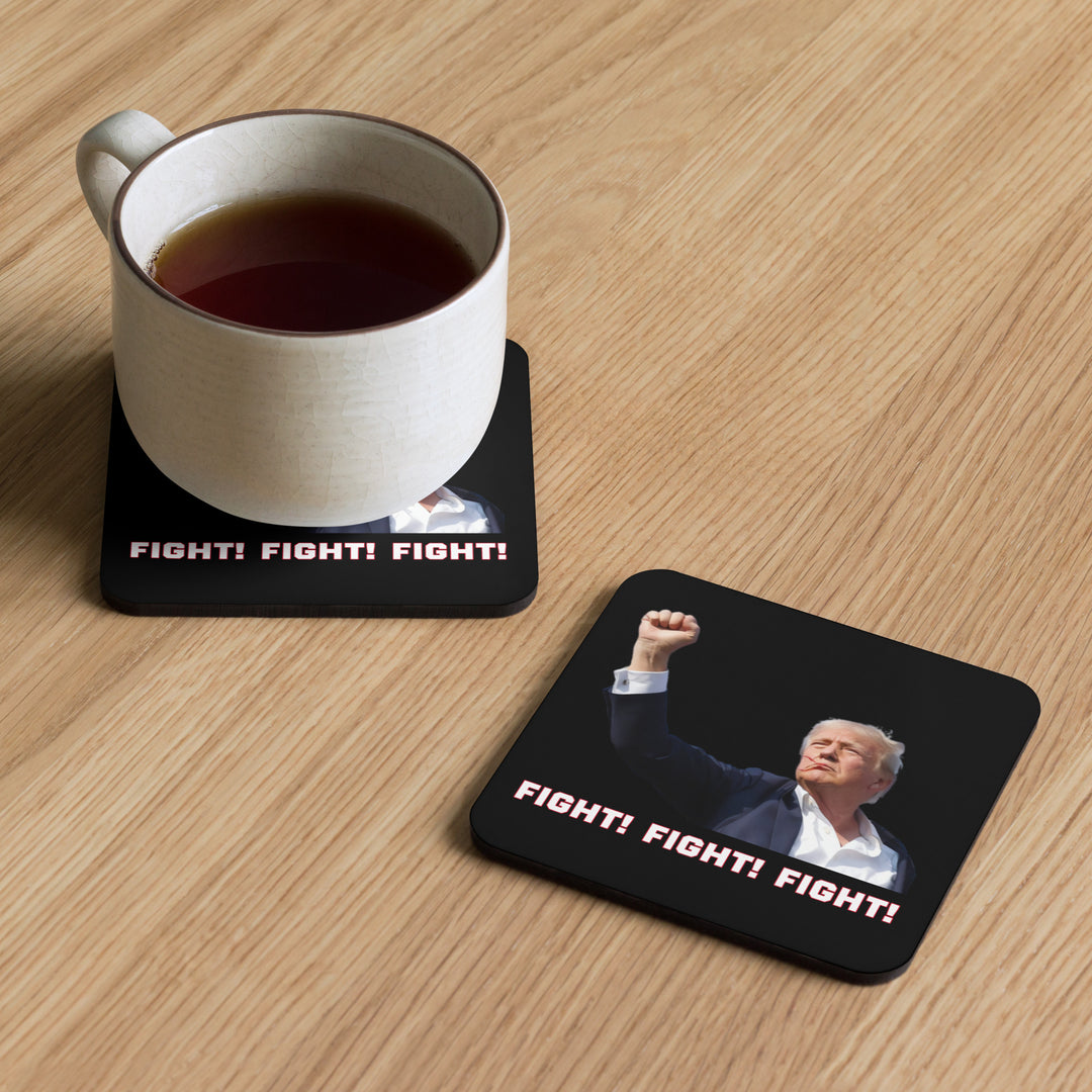 Donald Trump Coaster, Black, Trump Fighting Fist, Trump Shooting, Donald Trump Shot, Trump Rally Shooting, Fight Fight Fight