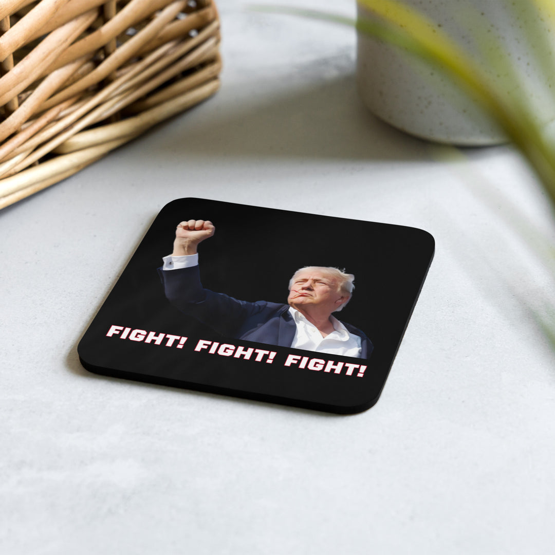 Donald Trump Coaster, Black, Trump Fighting Fist, Trump Shooting, Donald Trump Shot, Trump Rally Shooting, Fight Fight Fight