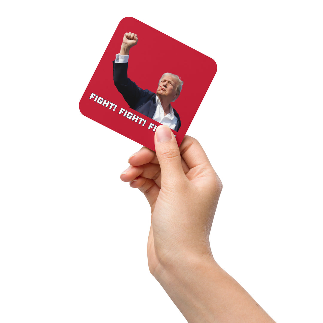 Donald Trump Coaster, Red, Trump Fighting Fist, Trump Shooting, Donald Trump Shot, Trump Rally Shooting, Fight Fight Fight, Trump Drinkware