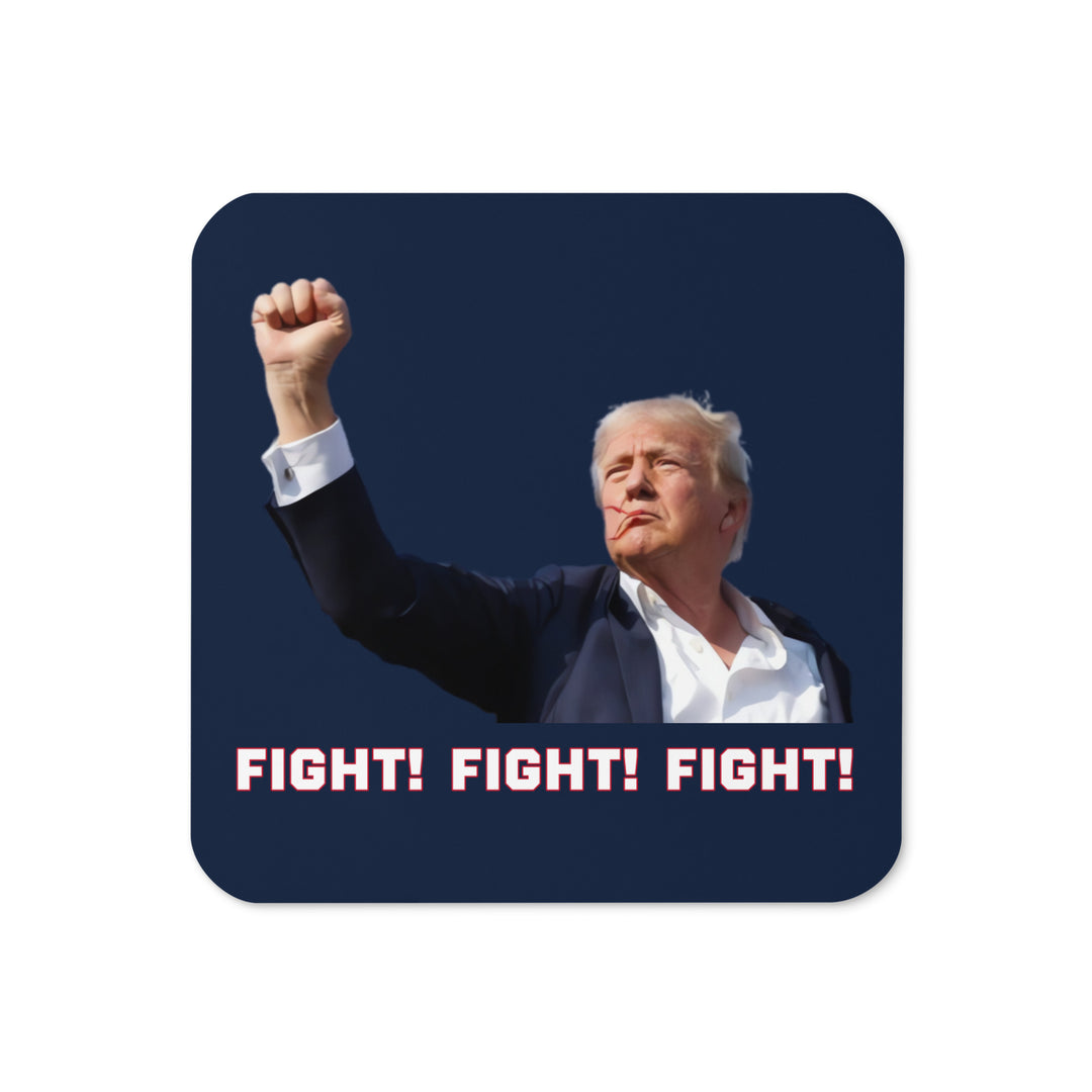 Donald Trump Navy Blue Coaster, Trump Fighting Fist, Trump Shooting, Donald Trump Shot, Trump Rally Shooting, Fight, Trump Drinkware