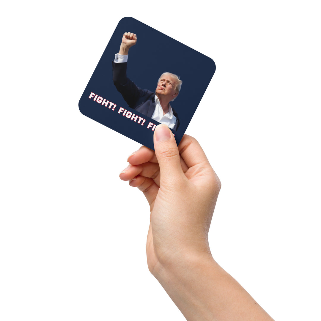 Donald Trump Navy Blue Coaster, Trump Fighting Fist, Trump Shooting, Donald Trump Shot, Trump Rally Shooting, Fight, Trump Drinkware