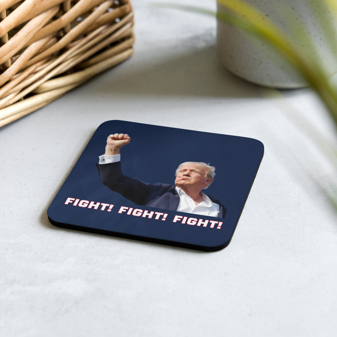 Donald Trump Navy Blue Coaster, Trump Fighting Fist, Trump Shooting, Donald Trump Shot, Trump Rally Shooting, Fight, Trump Drinkware