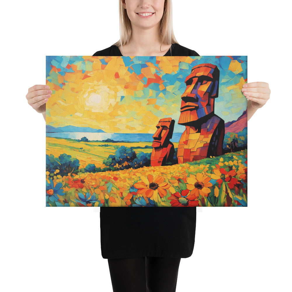 Vintage Van Gogh Easter Island, Lost Artwork, Easter Island Art, Vincent Van Gogh Canvas