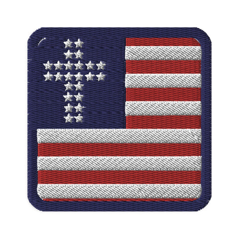 USA Patch, Christian, American Flag, Embroidered Patch
