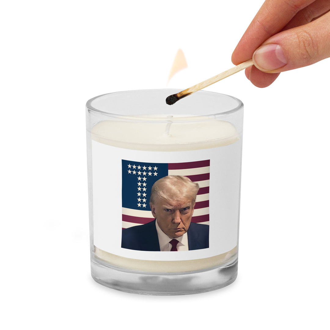 Donald Trump Candle, Trump Mugshot Glass Jar Candle, Trump Soy Wax Candle, USA Candle