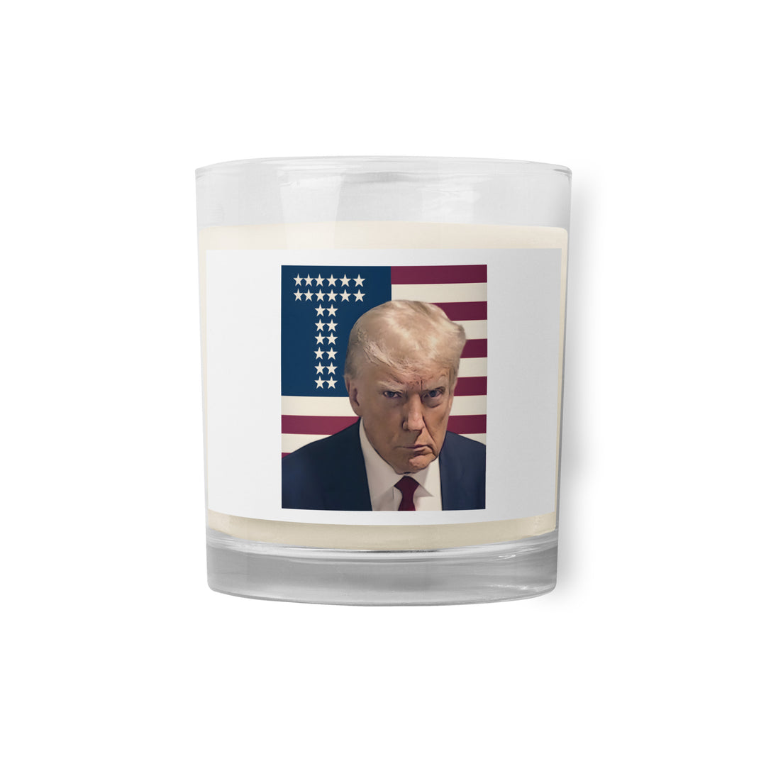 Donald Trump Candle, Trump Mugshot Glass Jar Candle, Trump Soy Wax Candle, USA Candle